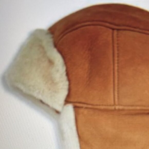 UGG Chestnut Brown Snap Button Closure Shearling Trapper Hat main image 6